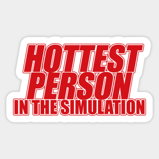 Hottest Person In The Simulation - Funny Y2kT-Shirts, Long-Sleeve, Hoodies or Sweatshirts Sticker